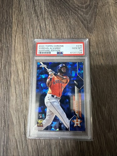 YORDAN ALVAREZ RC 2020 TOPPS CHROME SAPPHIRE ROOKIE PSA 10