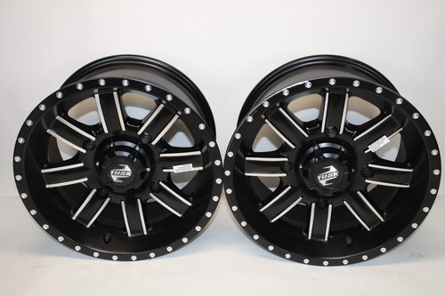 Set of Two-4/156 Tusk Cascade Wheel 14x7 4.0 + 3.0 Machined/Black (1852760013)