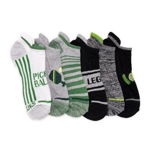 Muk Luks Mens Pickleball Ankle Socks 6 Pack