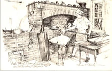 Raleigh Tavern Bake Shop Williamsburg VA Postcard Colonial Kitchen 1950s