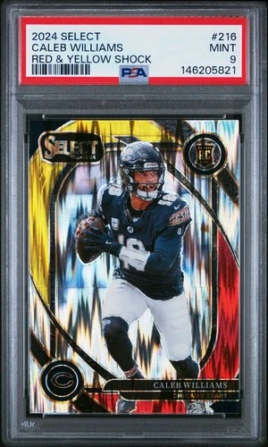 2024 Panini Select CALEB WILLIAMS #216 RC Red & Yellow Shock PSA 9 MINT Bears
