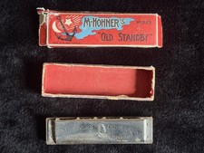 M-Hohner's OLD STANDBY Harmonica No 34B Germany Key of F w/ Original Box