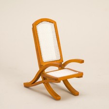 Chaise en osier en bois pour maison de poupée, fauteuil Miniature, canapé