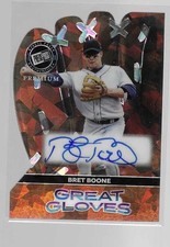 BRET BOONE 2024 LEAF PRESS PASS PREMIUM GREAT GLOVES AUTO #GG-BB1 ~ 04/10;