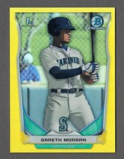 GARETH MORGAN 2014 Bowman Chrome Mini YELLOW REFRACTOR #24/25 Mariners 1st Card