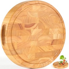 Extra Large & Thick Wood Cutting Board 13 x 13 x1.5 Inch, End Grain Built-In ...
