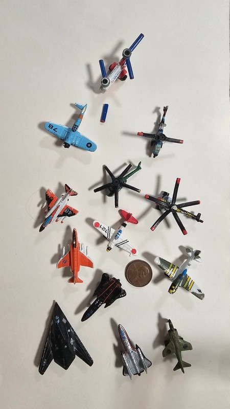 Vintage Mini Military Aircraft Lot Micro Machines Jets Helicopters Airplanes