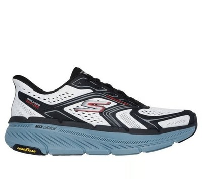 Skechers Men's Shoes White Black Running Max Cushioning Comfort Mesh Lace 220837