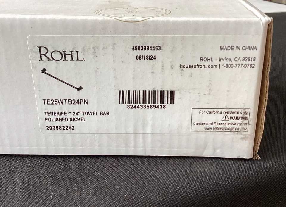 Toallero Rohl 24" níquel pulido Tenerife TE25WTB24PN A1 Foto 2 de 4