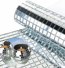 REDODEDO Real Glass Silver Mirrors Mosaic Tiles Sticker for Craft Square Glas...