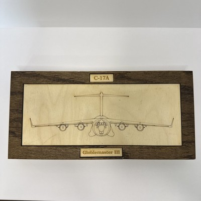 C-17A Globemaster III Wooden Wall Plaque Laser Engraved USAF Air Force Gift