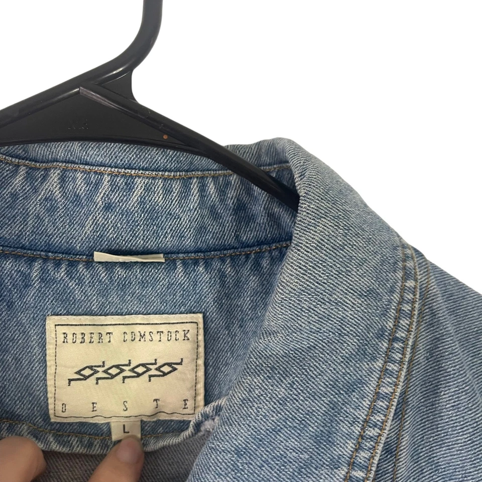 Chaqueta de Camionero Robert Comstock Vintage Años 80 Para Hombre Talla Grande Denim Botón Foto 4 de 4