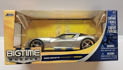 NEW JADA BIGTIME MUSCLE 2009 CORVETTE STINGRAY CONCEPT 1:24 SCALE DIECAST METAL