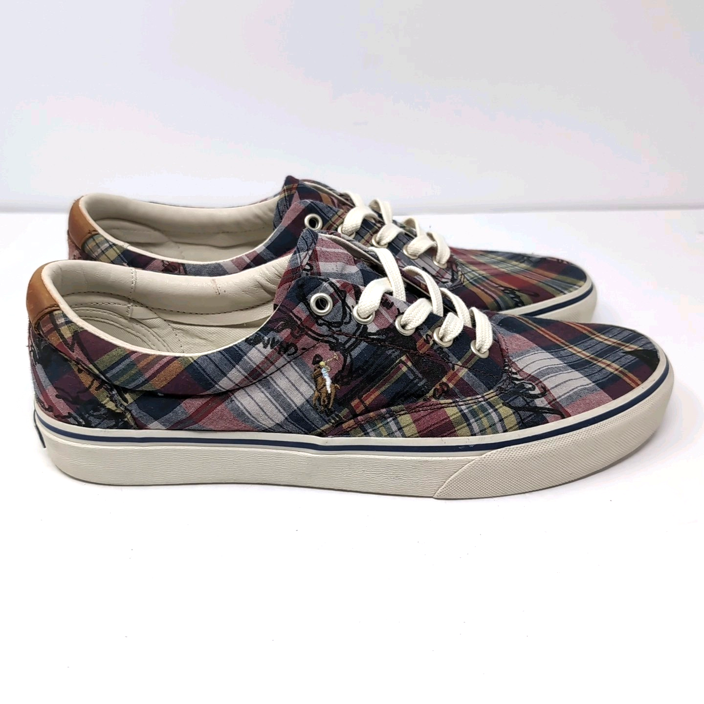 POLO RALPH LAUREN Keaton Pony scarpe sneaker uomo 11 5 Madras a quadri NUOVE NUOVE SENZA ETICHETTE NUOVE SENZA SCATOLA