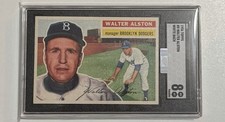 1956 Topps Walter Alston #8 White Back SGC 8 WOW SHARP MBA SILVER