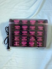 Remington H9096 Heated 20 Piece Clip Setter Hair Hot Roller Set with Case Works