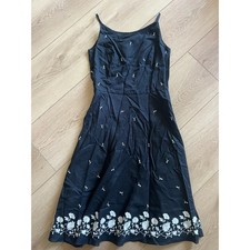 Ann Taylor Black Floral Sleeveless Dress Party Cocktail Summer