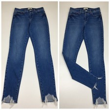 NWOT L'AGENCE Womens sz 26 Cambria Medium Wash Fray Step Hem 5 Pocket Jeans