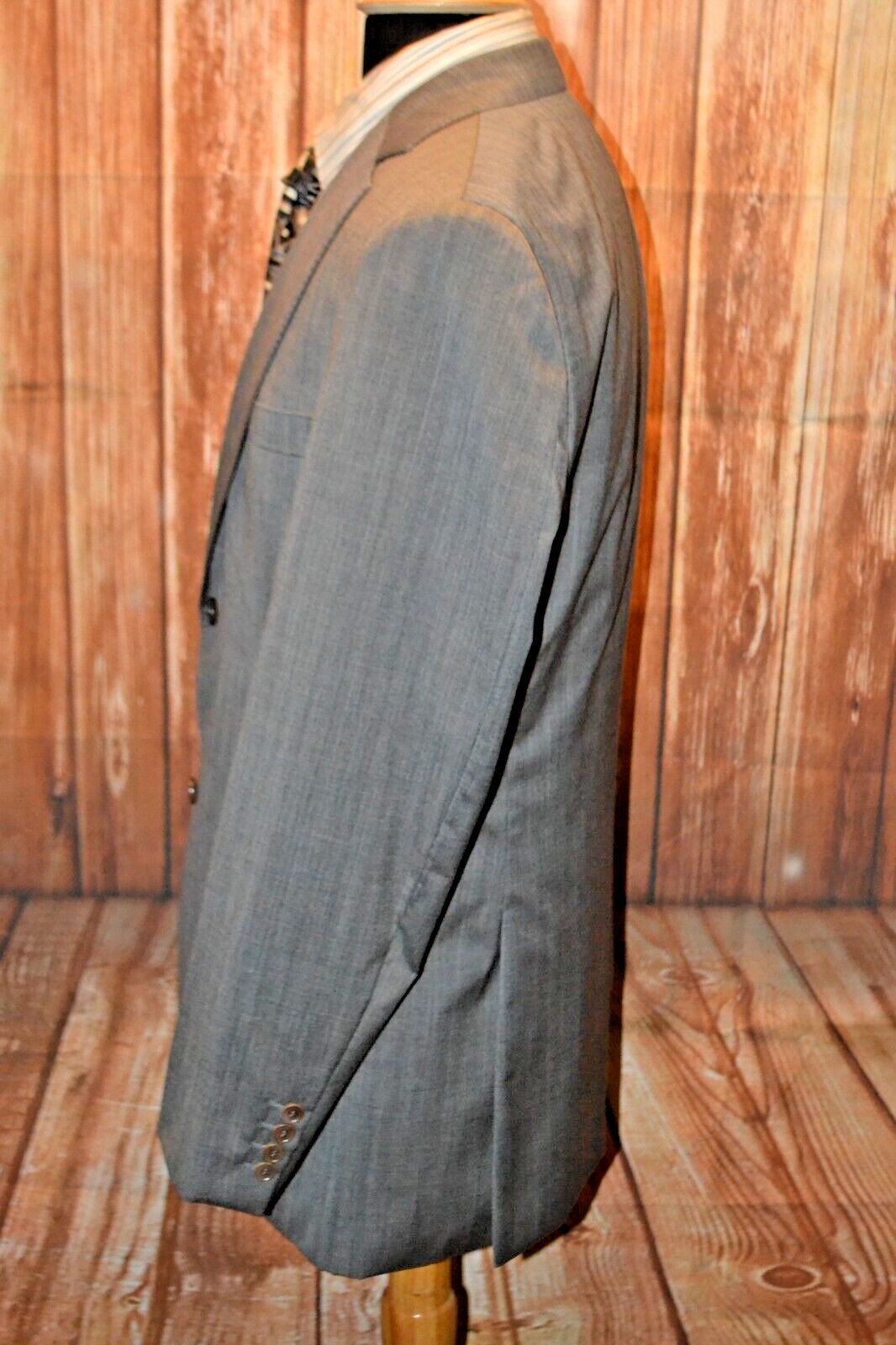 Hugo Boss Men Super 100 Wool Pinstripe 2 Front Button Suit Sz 40R Wst 34x33 thumbnail 4