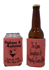 To Love Laughter Beach Wedding Koozies No Minimums Can Coolers