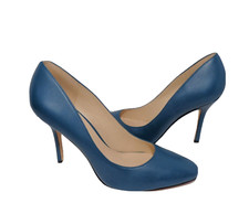 Ladies Nine West Arley Pumps Dark Green Leather Heels Shoes Women's US 11M