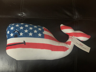 NWT Vineyard Vines American Flag Plush Whale 16  by 6  American Flag O7