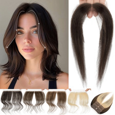 Front Hairline Handtied Lace Hairpiece Women Cover Up Patches Top Topper Toupee