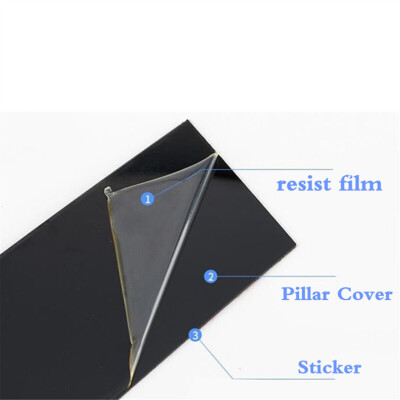 Glossy Black Pillar Post Covers – 6-Piece Set – For Hyundai Sonata 2015-2016 – Piano Black Door Trim Kit
