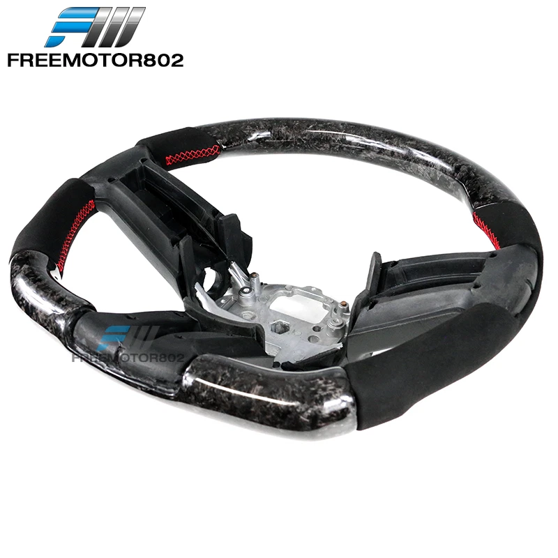 Se adapta a Ford Mustang 10-14 forjado CF + volante Alcantara con puntada roja Foto 4 de 4