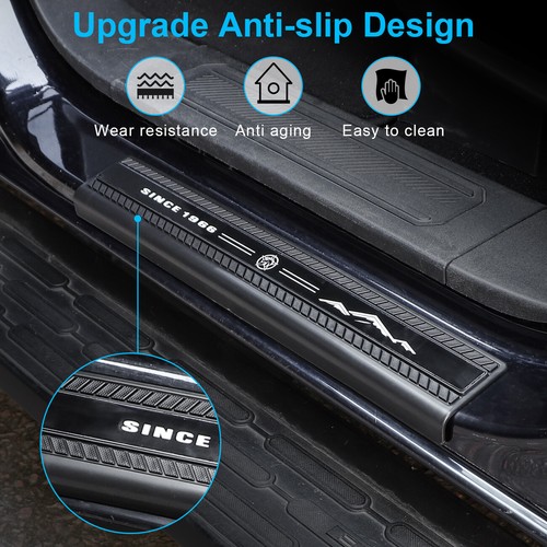 Reflective Door Sill Entry Guards Plates Protector for Ford Bronco 4D 2021-2025 - Picture 8 of 9