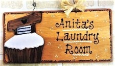 Personalize LAUNDRY ROOM Name SIGN Scrub Tub Wall Art Hanger Plaque Rustic Decor