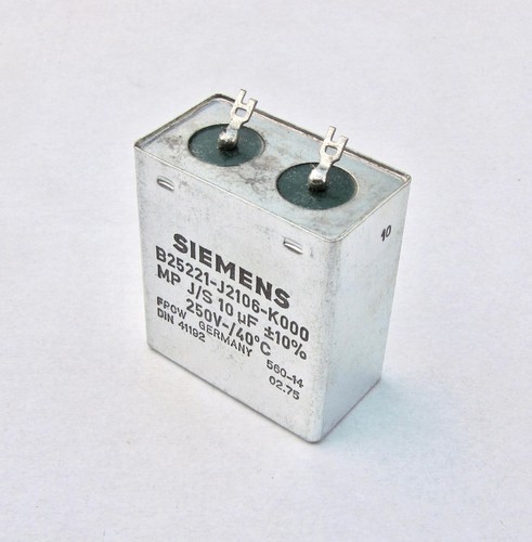 Siemens 10uF 10µF 250V 10% PIO MP J/S Capacitor B25221 Klangfilm, Crossover - Picture 3 of 3