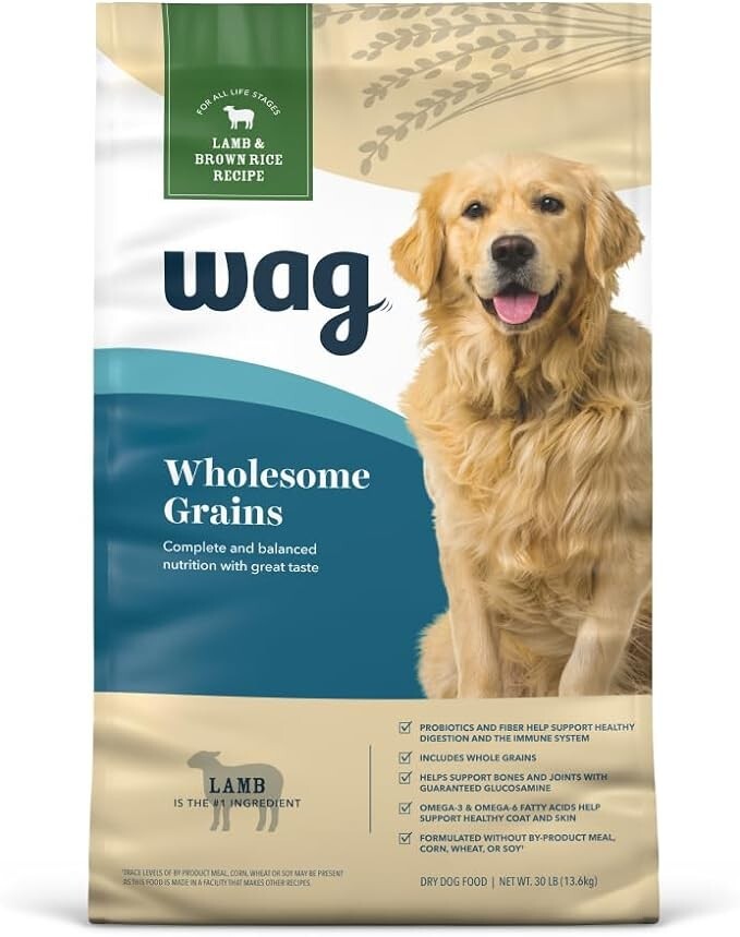 Wag Dry Dog Food, Salmon and Brown Rice, 30 lb Bag