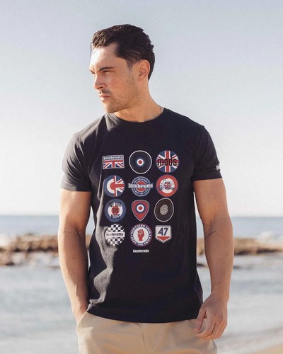 Lambretta Mens T-Shirt Badges tee Crew Neck Casual T-Shirt Top Sizes M-4XL - Picture 2 of 7