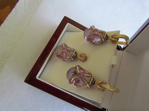 ALEXANDRITE EARRINGS & PENDANT SET HANDMADE RUSSIAN SOLID STERLING SILVER 925 - Picture 8 of 11