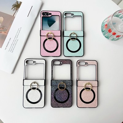 Shockproof Hinge Ring Holder Glitter Case For Samsung Galaxy Z Flip 6 5 4 3 NEW