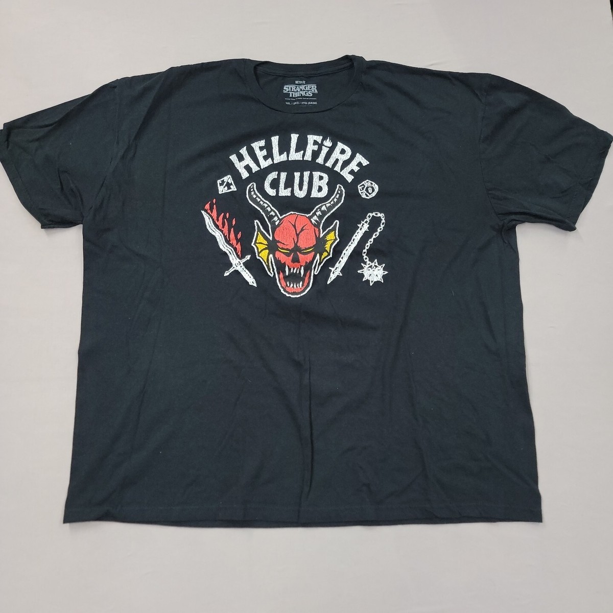 Hellfire Club T-Shirt Black Size 3XL XXXL 3XG / 3TG Netflix
