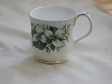 Royal Albert Bone China Tea Cup Trillium  w/ Gold Trim  3 3/8" Tall, England