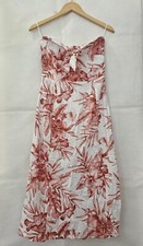 Next Beach boob tube midi summer dress FRONT KNOT floral print Size 8 RP £36