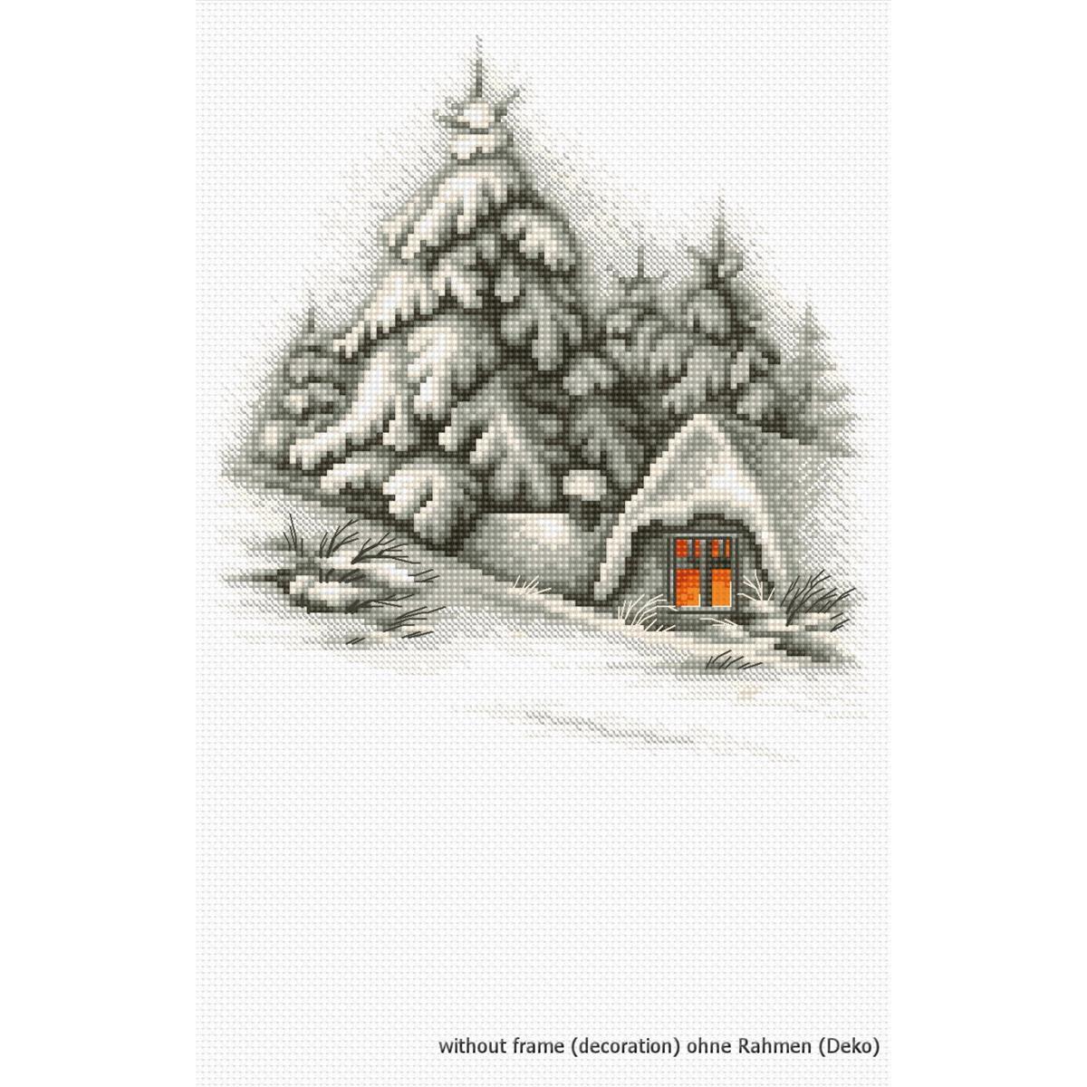 Luca-S counted Cross Stitch kit ""In the snow"", 19,5x21,5cm, DIY