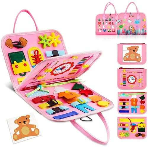Kids Travel Toy Felt Activity Books Busy Board Educational Sensory Learning Book - Picture 8 of 15
