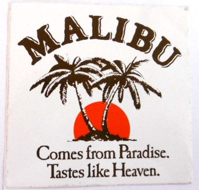 Promotional Stickers Malibu Kokoslikör Rum Coconut Pina Colada Pernod Ricard
