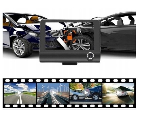 4'' Autokamera Auto KFZ DVR 3Lens Recorder 1080P Dashcam G-sensor Nachtsicht - Bild 3 von 15
