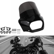 For Harley Fat Bob FXFB FXFBS 2018-2024 Headlight Fairing & Gray Windshield Kit