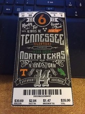 2015 TENNESSEE VOLS VS NORTH TEXAS MEAN GREEN TICKET STUB 11/14 COLLEGE FOOTBALL
