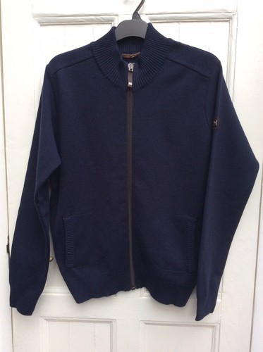 ETIEM Para hombres Lujo Azul Marino Lana Cremallera Chaqueta De Punto  Chaqueta Cazadora M/38-40 | eBay