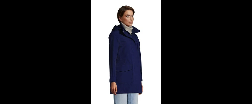 Lands End Women's Squall Raincoat Blue UK M RRP £135 LN112 MM 03 - Image 4 of 4