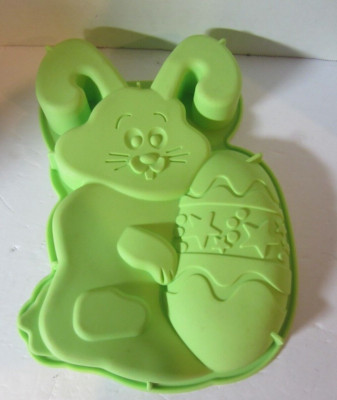 Crofton Silicone Lime Green Easter Bunny Cake Mold- 11X8''-(A42A1)