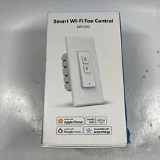 Meross Wi-Fi Smart Fan and Light Wall Switch, MFC100 New Open Box Fan Control 