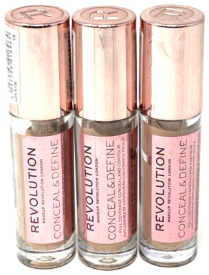 (3) Revolution Conceal & Define Conceal & Contour 0.14 oz Each Sealed C5
